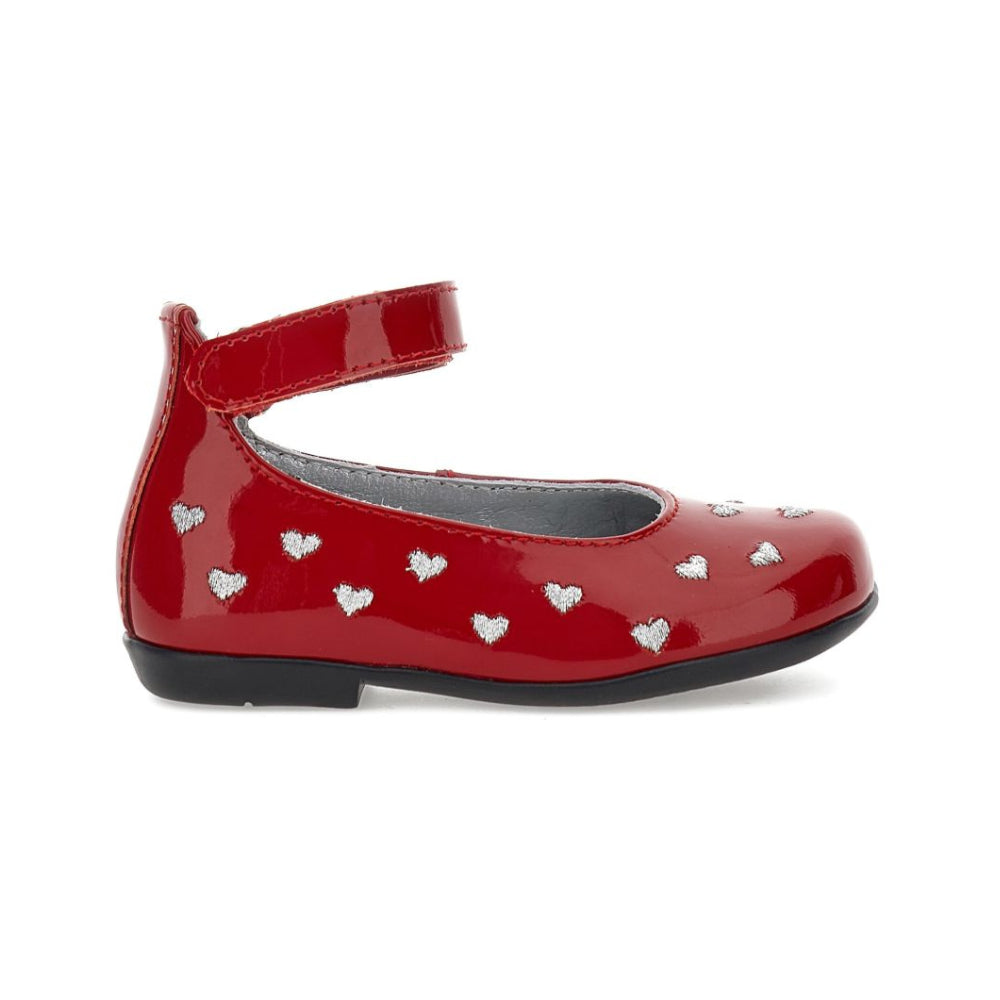 Ballerine per bambina Monnalisa Kids rosse con motivo a cuori 83H005 8784 0043 MONNALISA KIDS