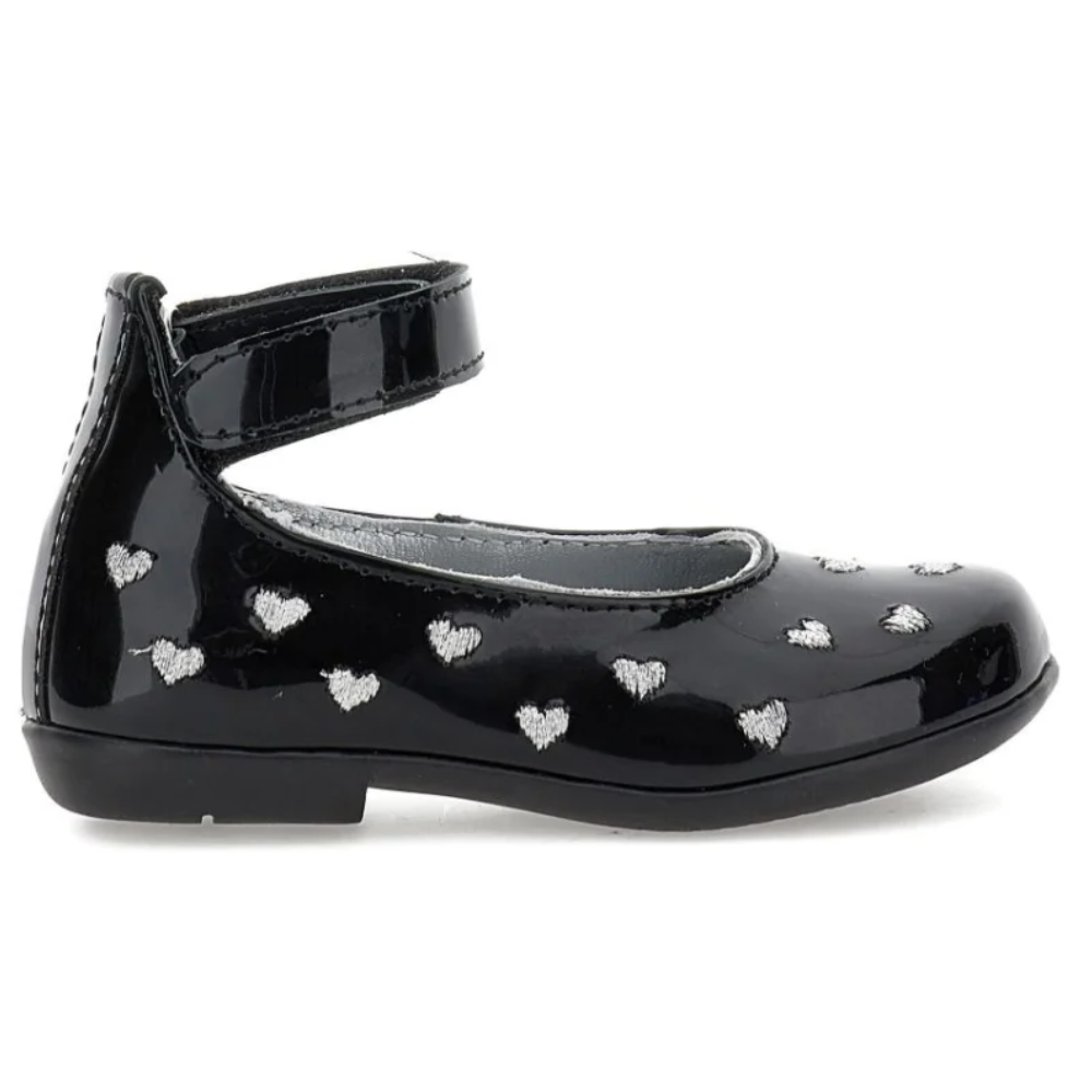 Ballerine per bambina Monnalisa Kids nere con motivo a cuori 83H005 8784 0050 MONNALISA KIDS