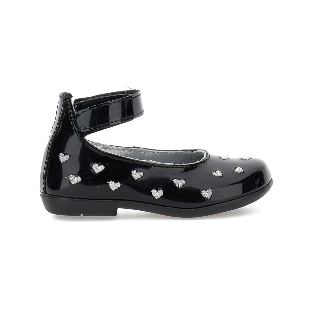 Ballerine per bambina Monnalisa Kids nere con motivo a cuori 83H005 8784 0050 MONNALISA KIDS
