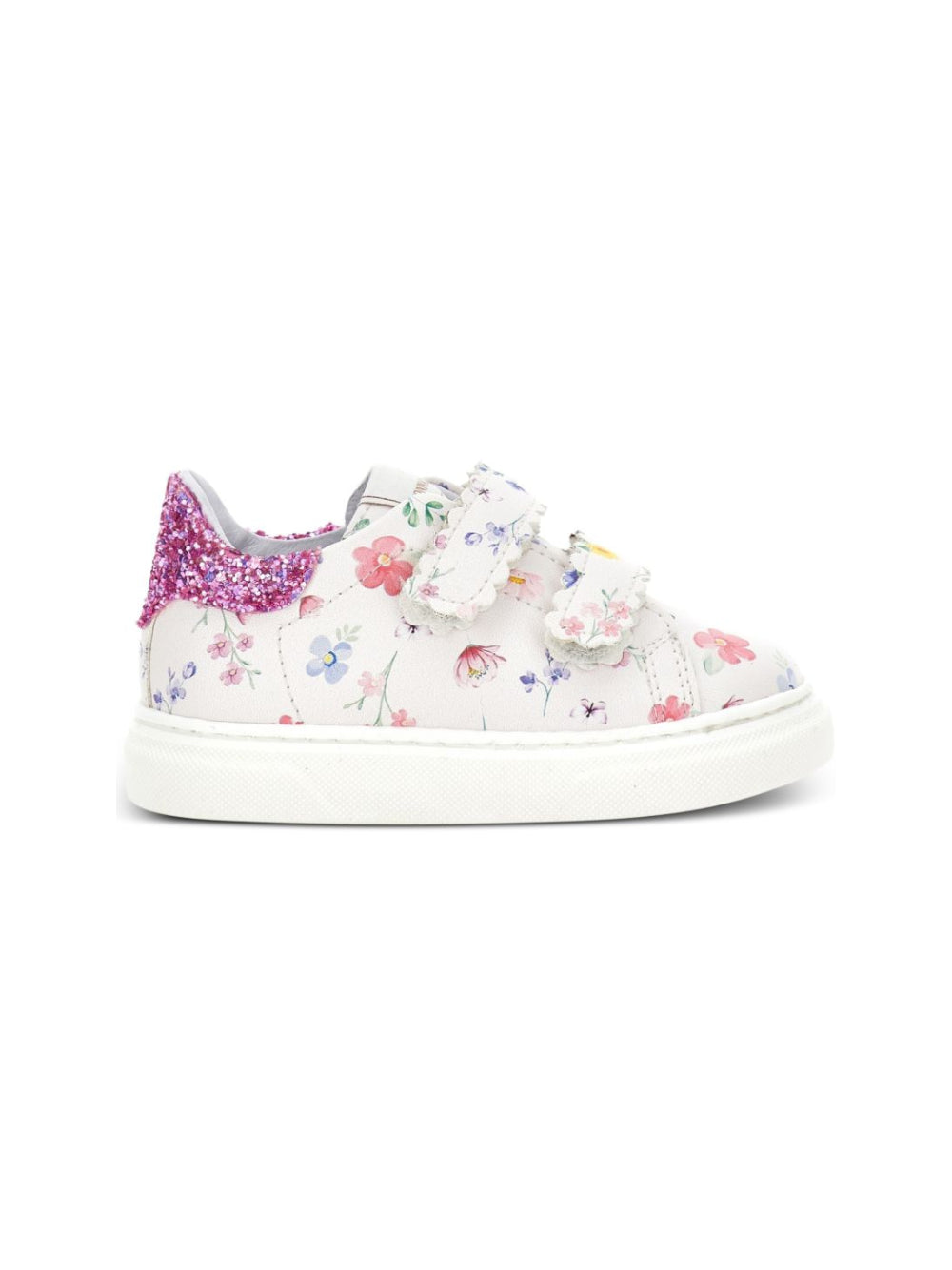 Sneakers per bambina Monnalisa Kids bianche con stampa a fiori 83H007 8771 0063 MONNALISA KIDS