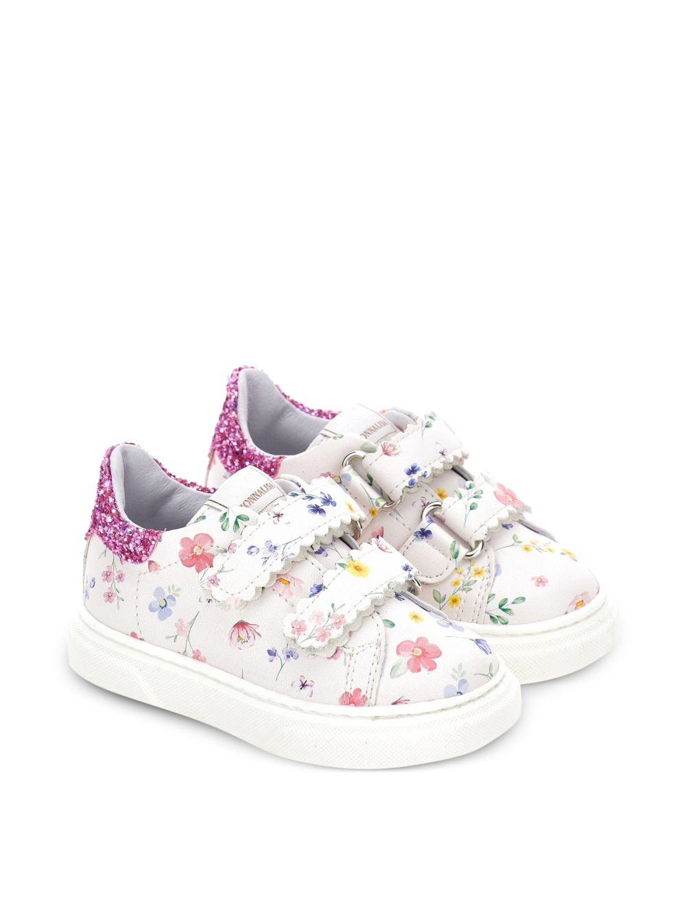 Sneakers per bambina Monnalisa Kids bianche con stampa a fiori 83H007 8771 0063 MONNALISA KIDS