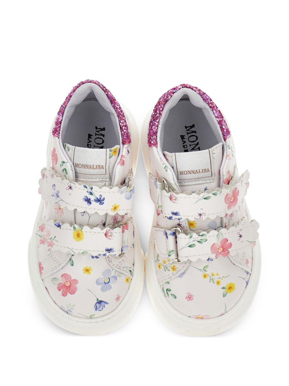 Sneakers per bambina Monnalisa Kids bianche con stampa a fiori 83H007 8771 0063 MONNALISA KIDS