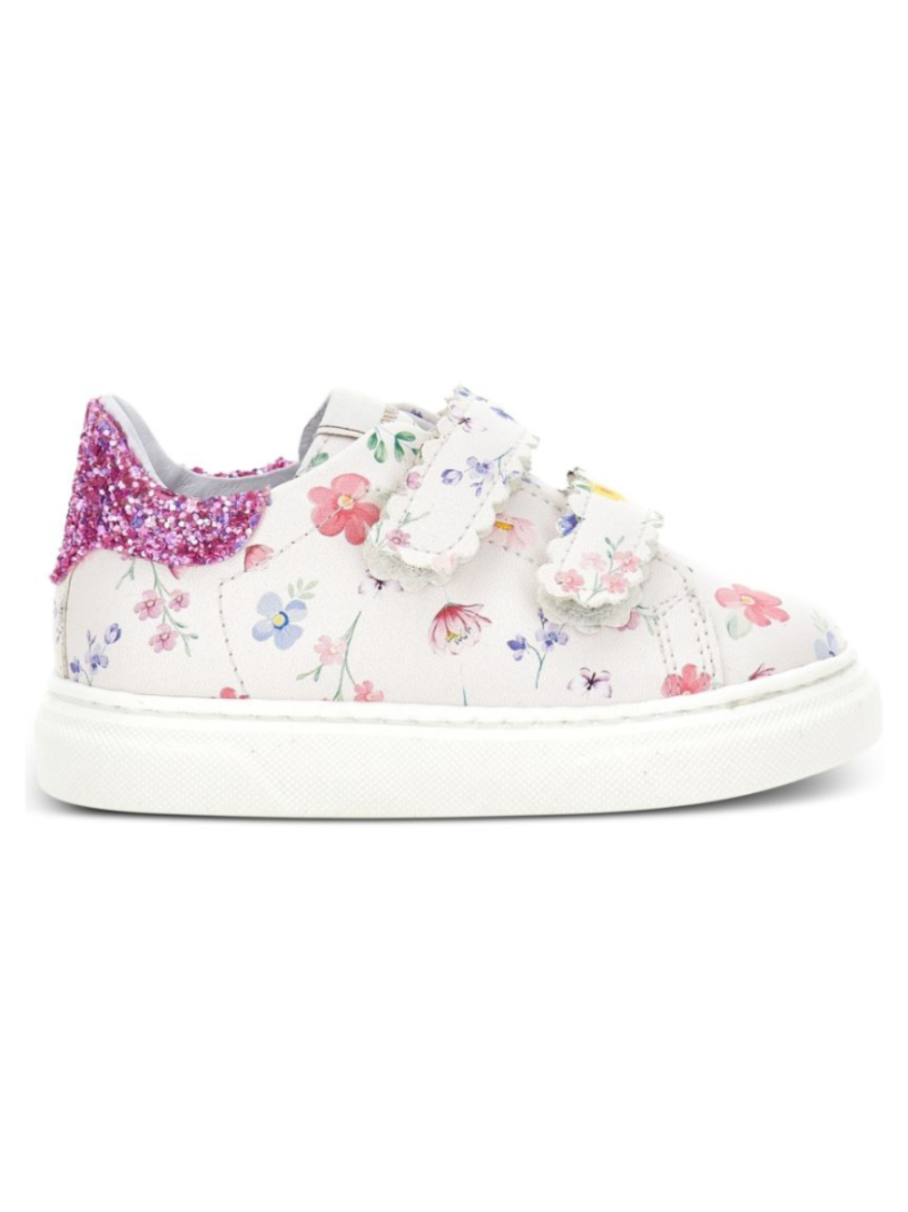 Sneakers per bambina Monnalisa Kids bianche con stampa a fiori 83H007 8771 0063 MONNALISA KIDS
