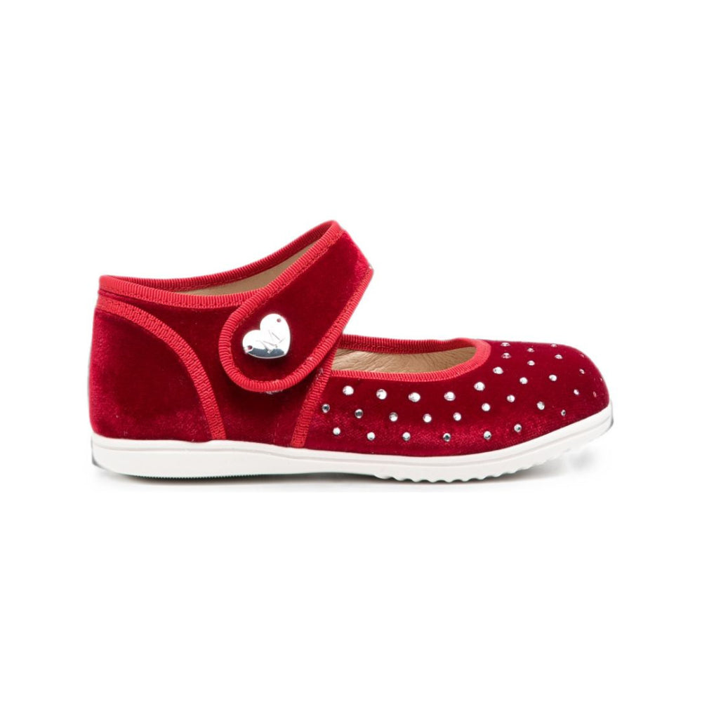 Ballerine per bambina Monnalisa Kids rosse con dettagli strass 83H010 8788 0043 MONNALISA KIDS