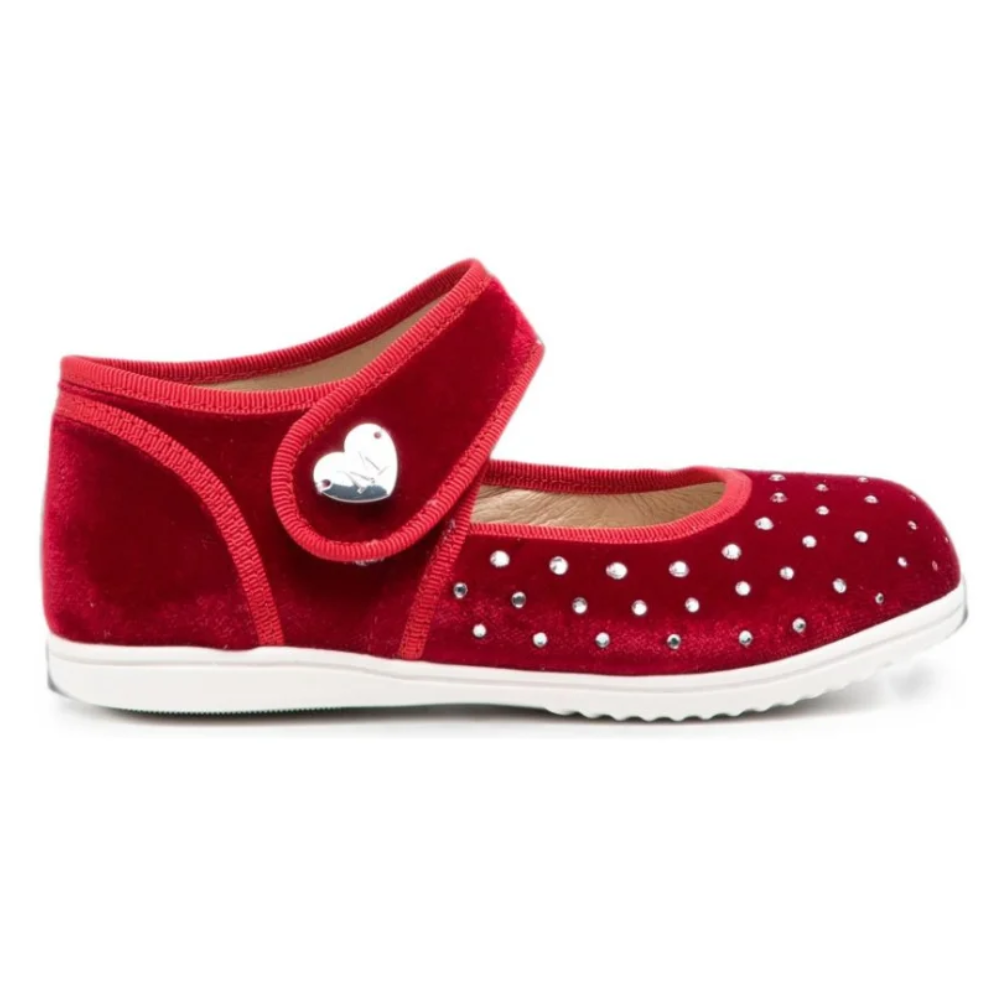 Ballerine per bambina Monnalisa Kids rosse con dettagli strass 83H010 8788 0043 MONNALISA KIDS