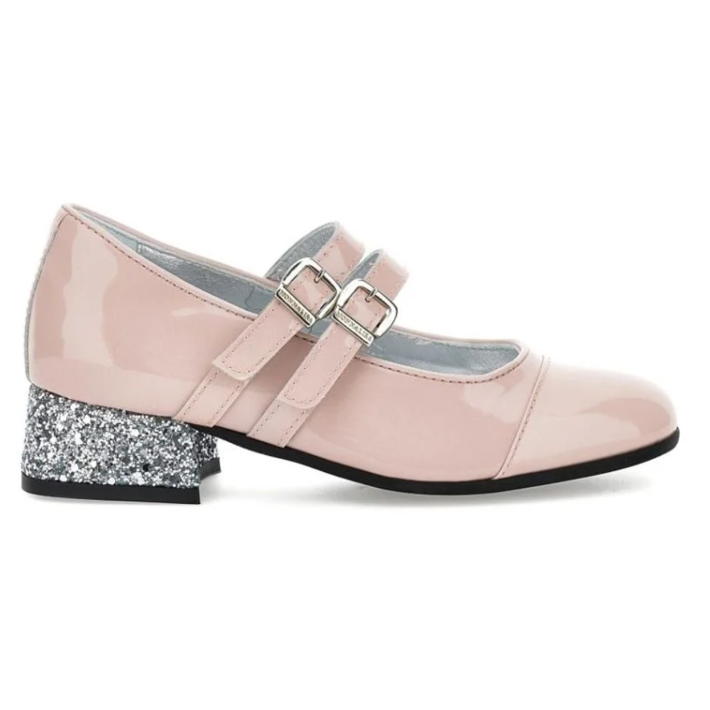 Ballerine per bambina Monnalisa Kids rosa con tacco largo con glitter 87H000 8770 0091 MONNALISA KIDS