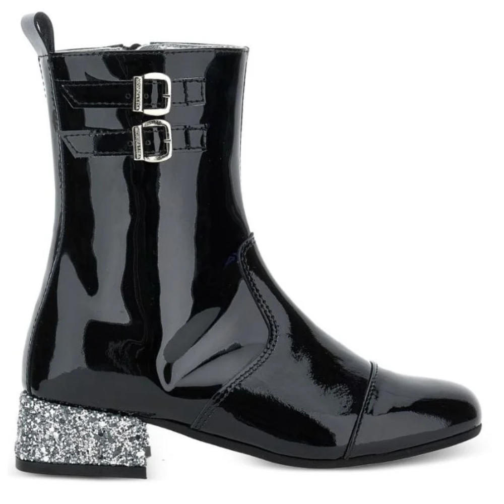 Stivali per bambina Monnalisa Kids neri con fibbie decorative 87H001 8770 0050 MONNALISA KIDS
