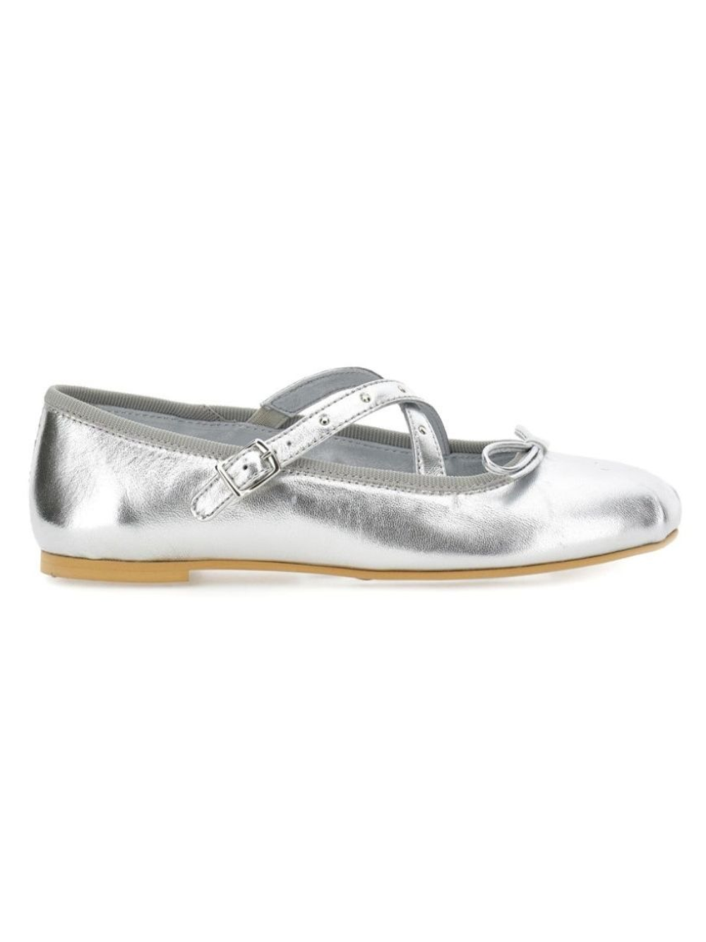 Ballerine per bambina Monnalisa Kids argento con dettaglio con fiocco 87H003 8785 0075 MONNALISA KIDS