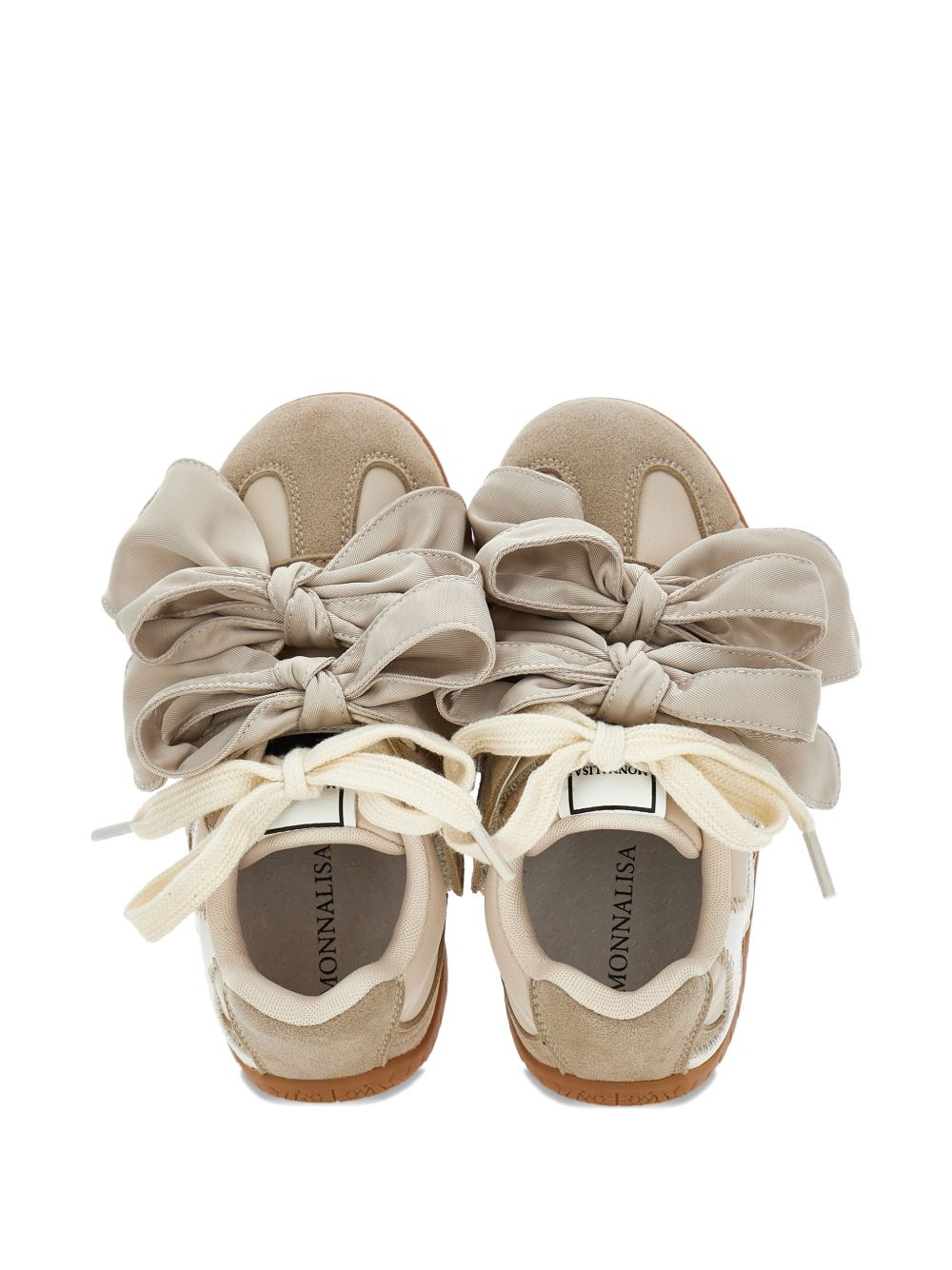 Sneakers per bambina Monnalisa Kids beige con dettaglio fiocchi sul davanti 8CH000 8774 0003 MONNALISA KIDS