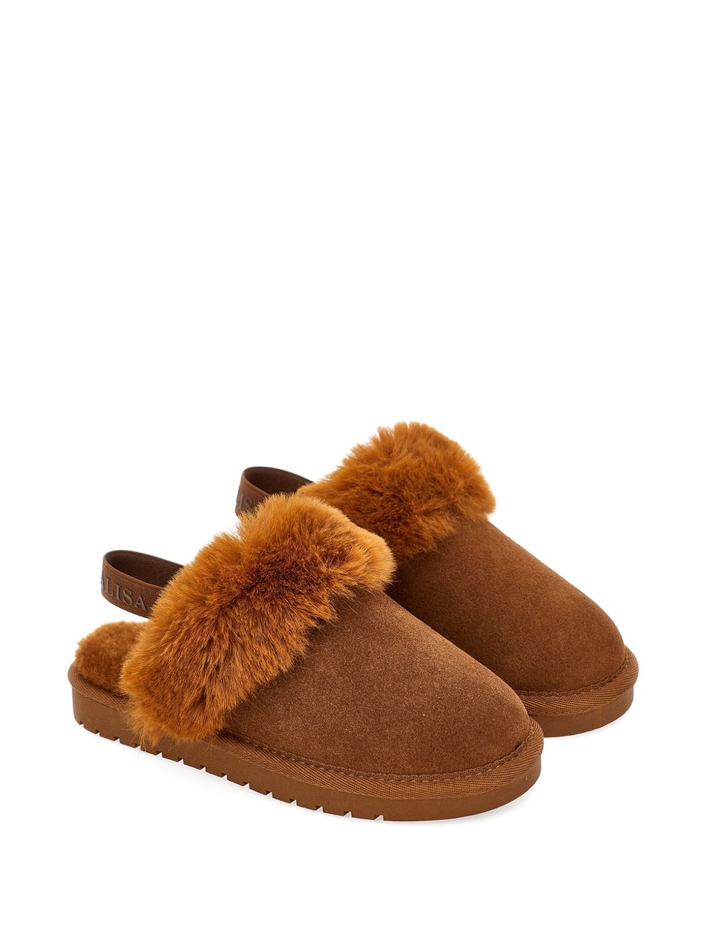 Slippers per bambina Monnalisa Kids marorni con bordo in finta pelliccia 8CH004 8772 0006 MONNALISA KIDS