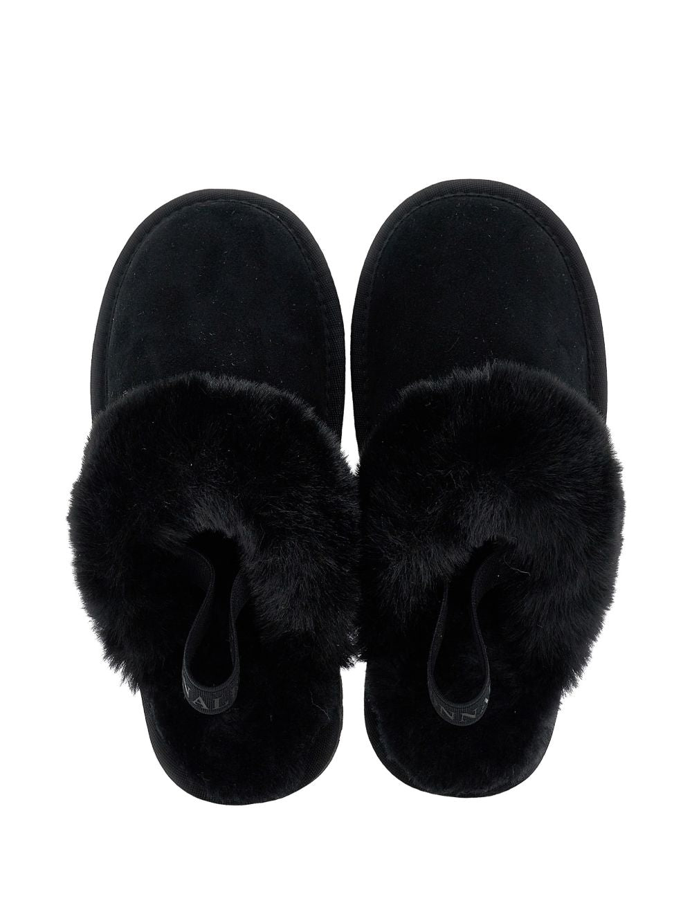Slippers per bambina Monnalisa Kids nere con bordo in finta pelliccia 8CH004 8772 0050 MONNALISA KIDS