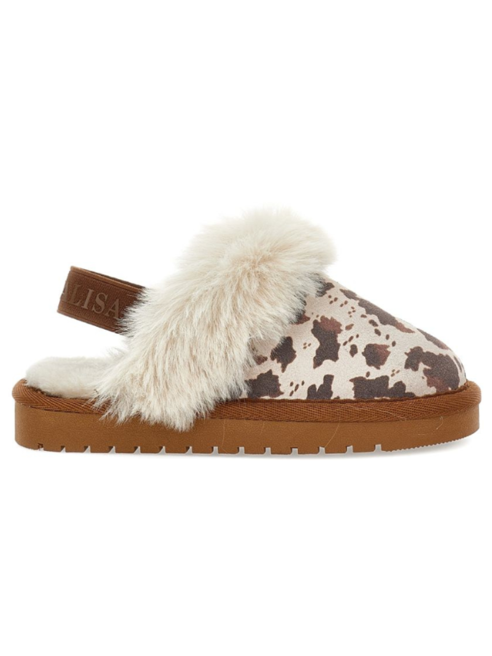 Slippers per bambina Monnalisa Kids marrone con stampa animalier 8CH004 8772 0106 MONNALISA KIDS