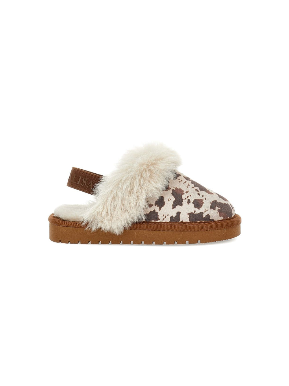 Slippers per bambina Monnalisa Kids marrone con stampa animalier 8CH004 8772 0106 MONNALISA KIDS