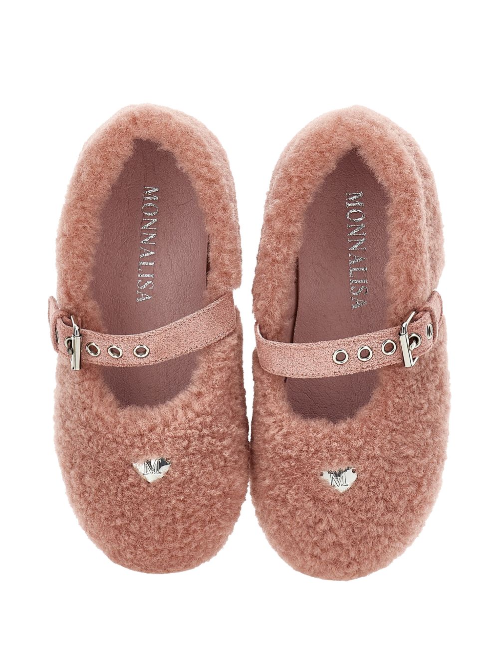 Ballerine per bambina Monnalisa Kids rosa con design in shearling 8CH010 8778 094F MONNALISA KIDS