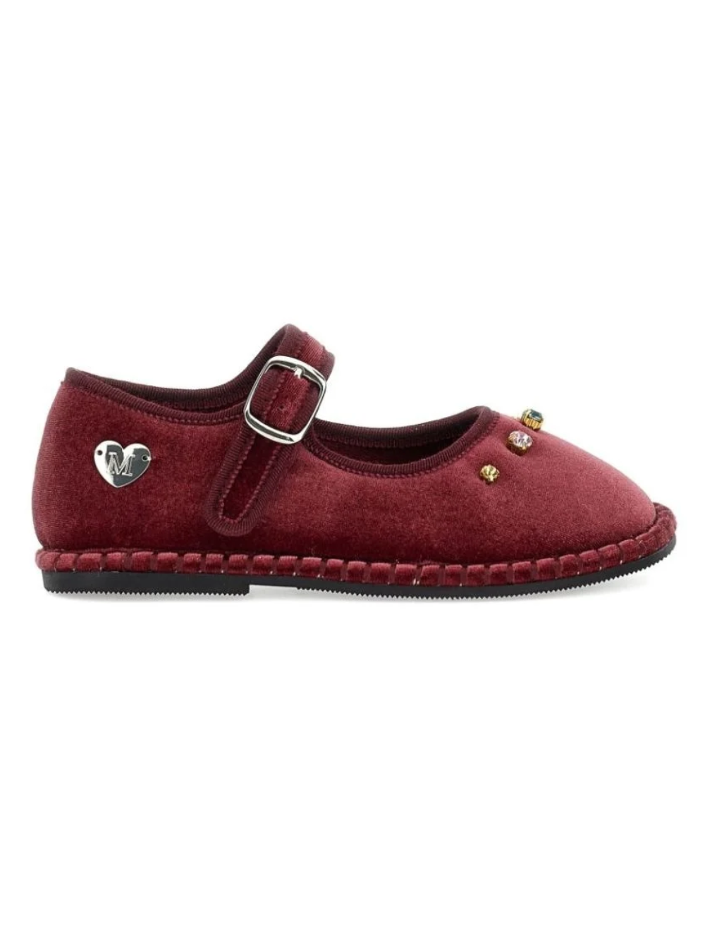Ballerine per bambina Monnalisa Kids borgogna con decorazioni in cristalli 8CH013 8781 0069 MONNALISA KIDS