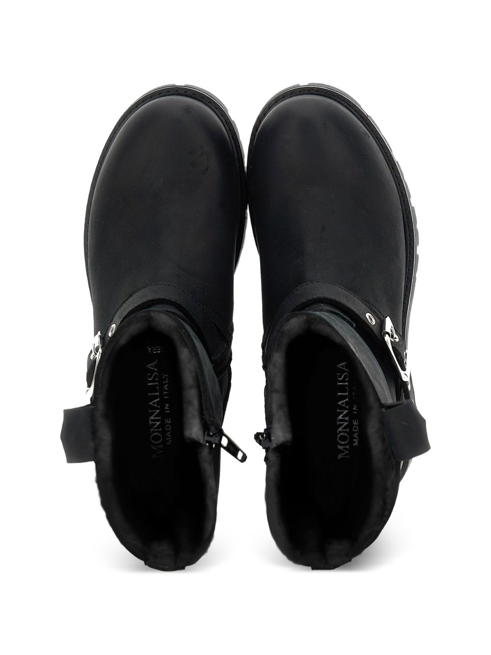 Stivaletto in perlle per bambina Monnalisa Kids nero con fibbia 8CH016 8790 0050 MONNALISA KIDS