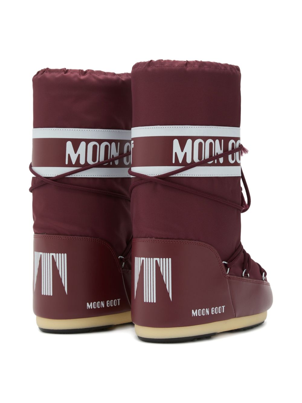 Stivali da neve per bambini Moon Boot borgogna con banda logo 80D1400440 D013 MOON BOOT KIDS