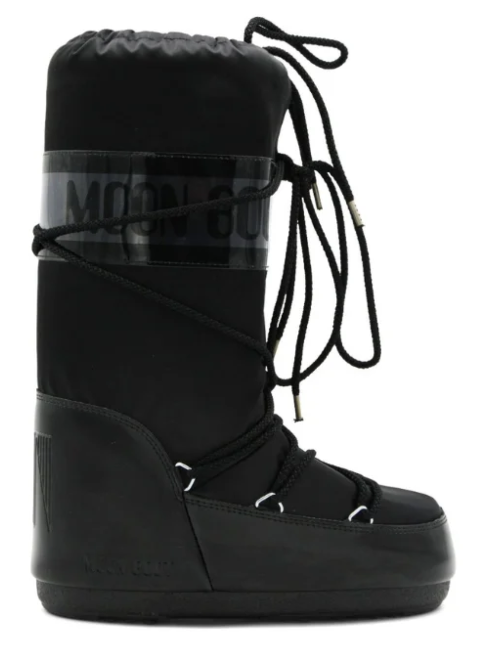 Stivali da neve per bambini Moon Boot Kids neri con occhielli color argento 80D1401680 N001 MOON BOOT KIDS