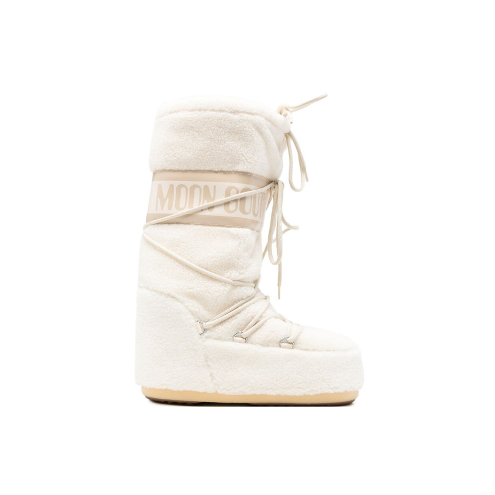 Stivali da neve per bambini bianchi con stampa logo Icon 80D1403080 H017 MOON BOOT KIDS