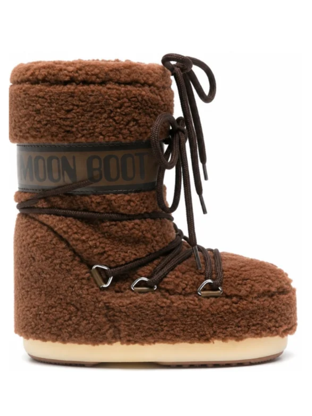Stivali da neve per bambini Moon Boot Kids marroni con rifinitura in shearling 80D1403080 M004 MOON BOOT KIDS