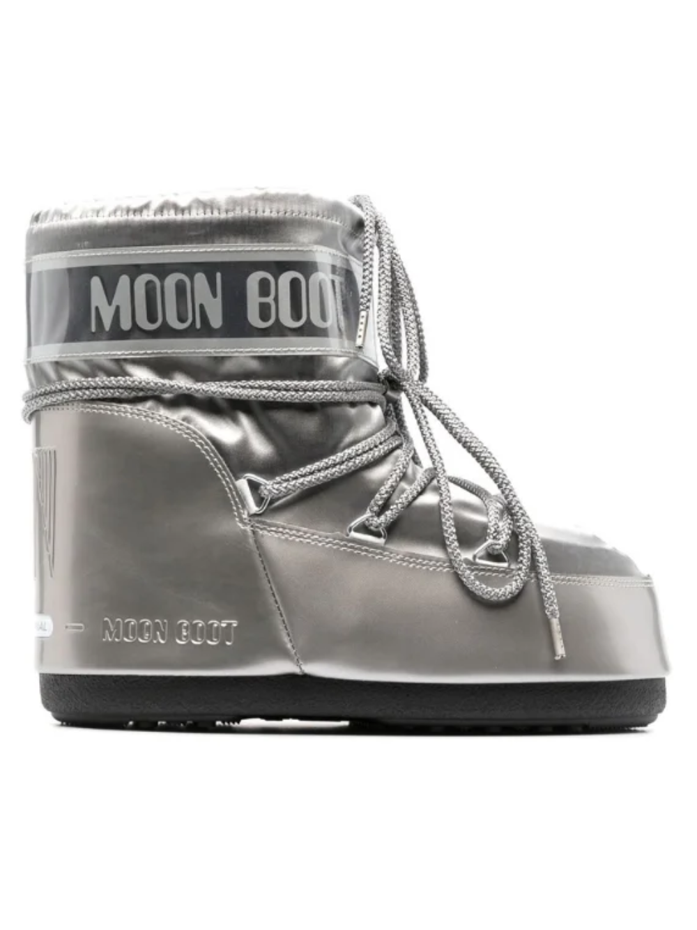 Stivali da neve Icon per bambini Moon Boot Kids argentati con logo sul tallone 80D1409350 H001 MOON BOOT KIDS