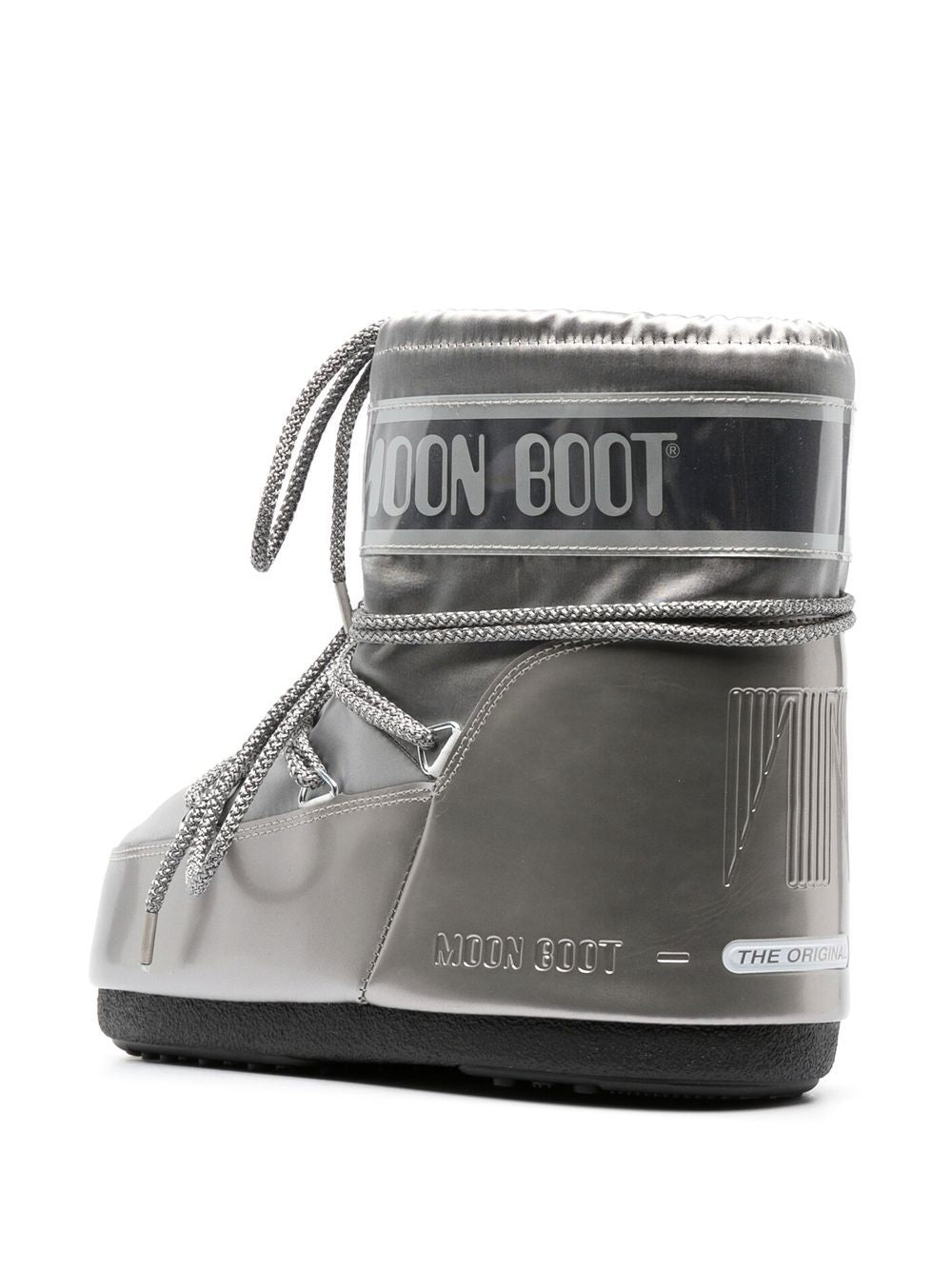 Stivali da neve Icon per bambini Moon Boot Kids argentati con logo sul tallone 80D1409350 H001 MOON BOOT KIDS