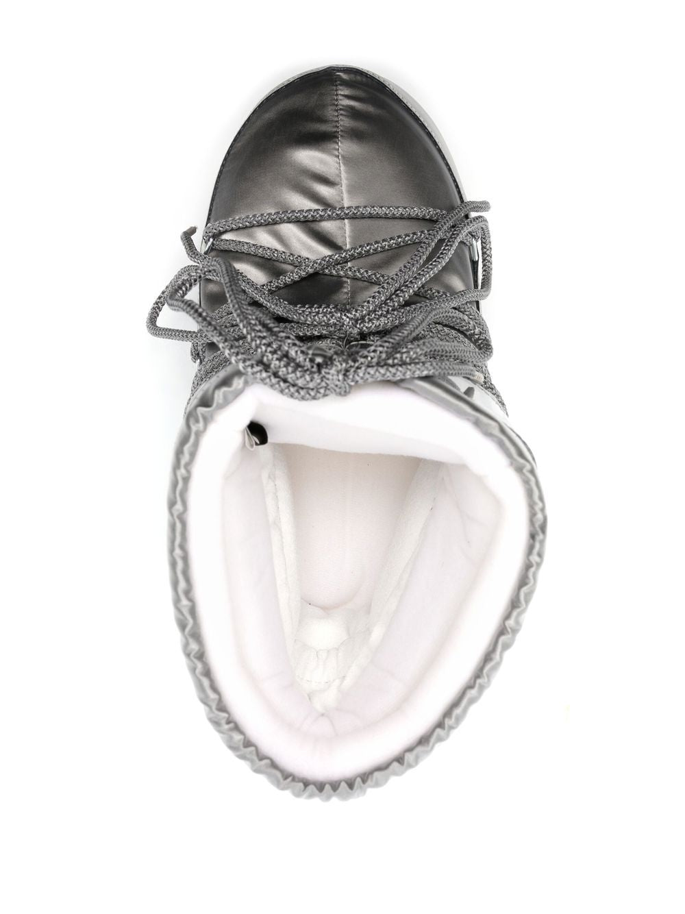 Stivali da neve Icon per bambini Moon Boot Kids argentati con logo sul tallone 80D1409350 H001 MOON BOOT KIDS