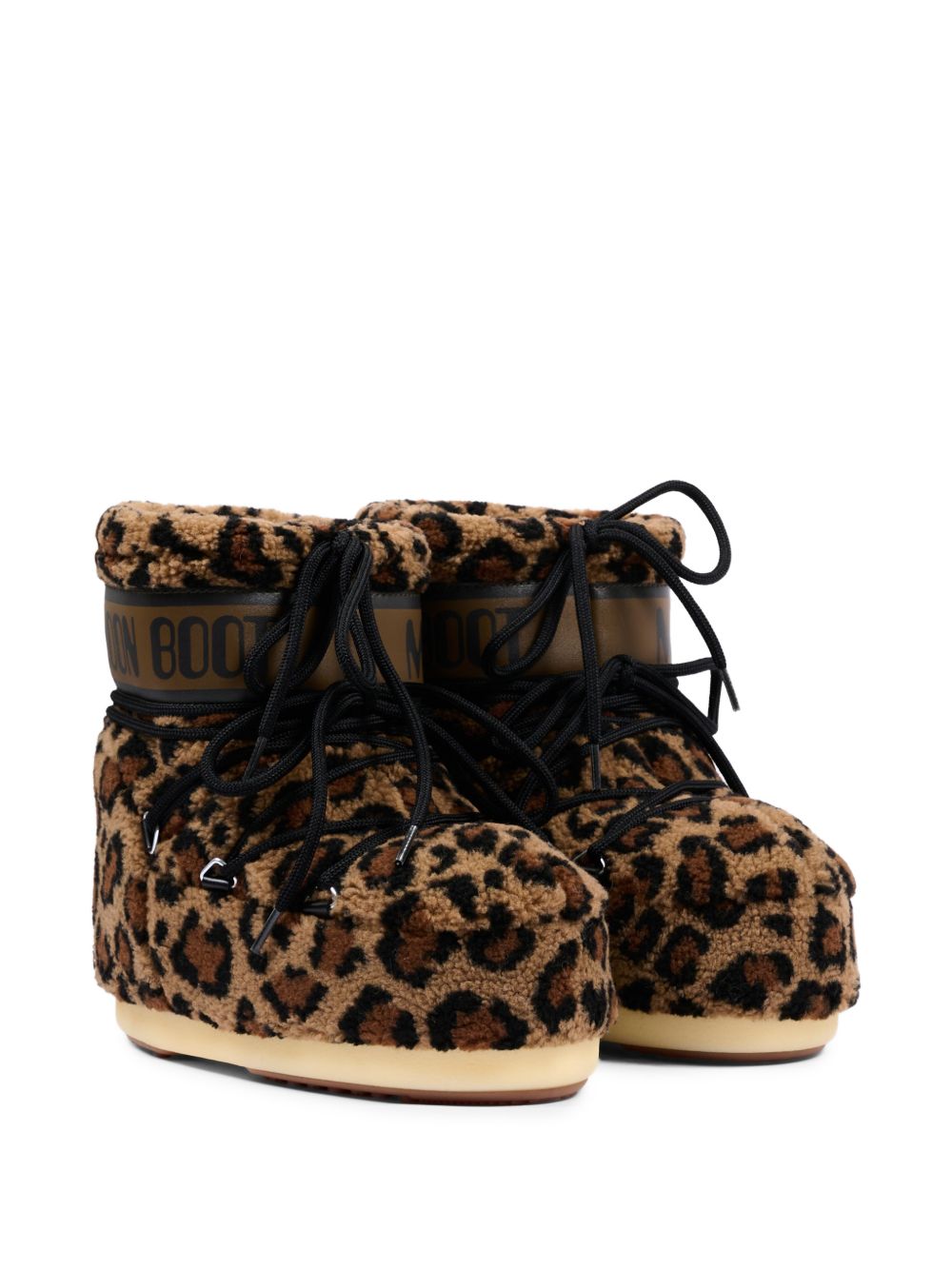 Stivali da neve per bambina Moon Boot Kids marroni con stampa animalier 80D1409960 MM21 MOON BOOT KIDS