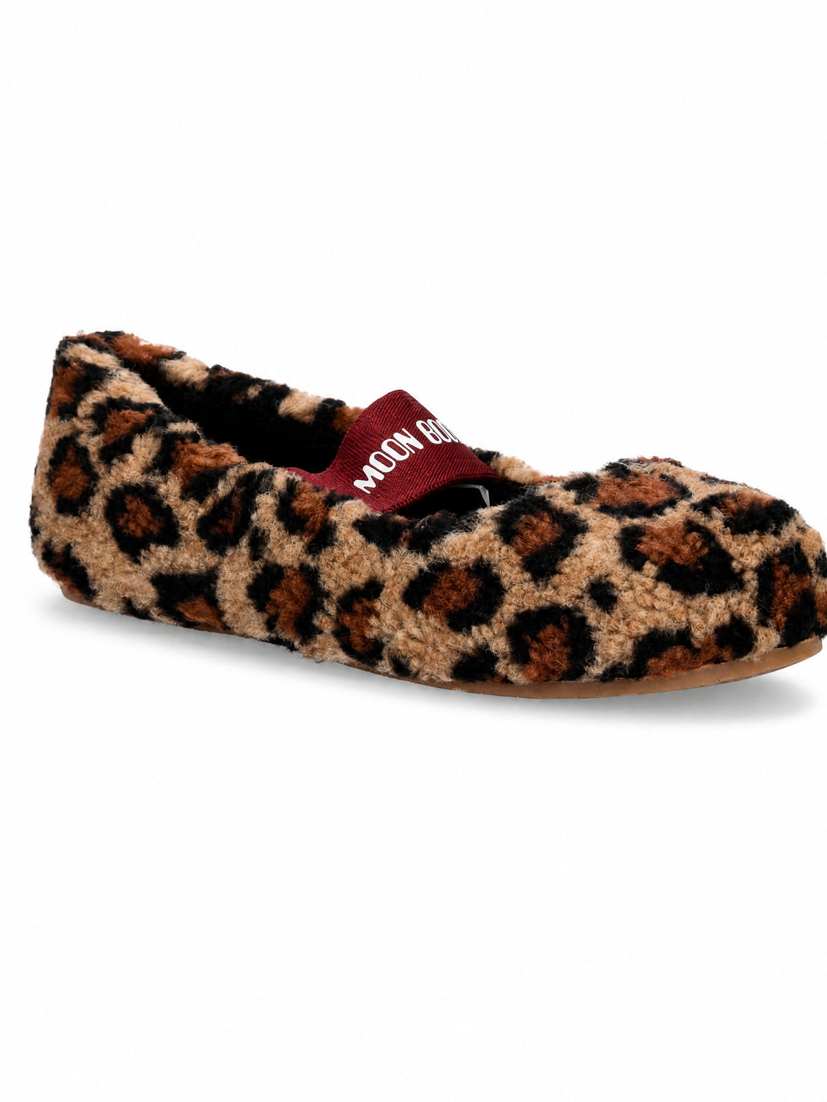 Ballerine per bambina Moon Boot Kids marroni con stampa grafica animalier all-over 80D2400040 MM21 MOON BOOT KIDS