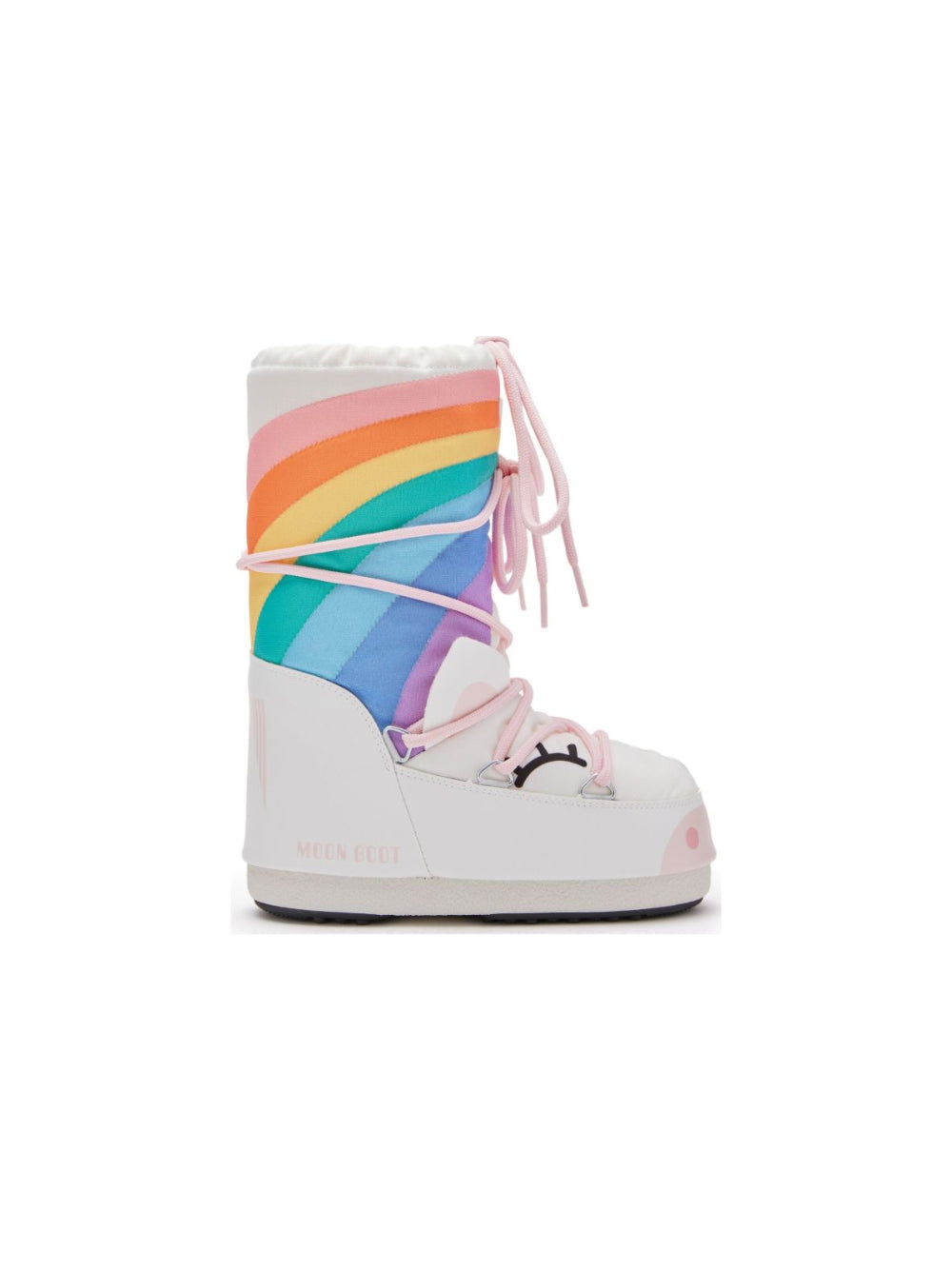 Stivali da neve Icon Unicorn per bambini Moon Boot Kids bianchi con design unicorno 80D3400270 AV20 MOON BOOT KIDS