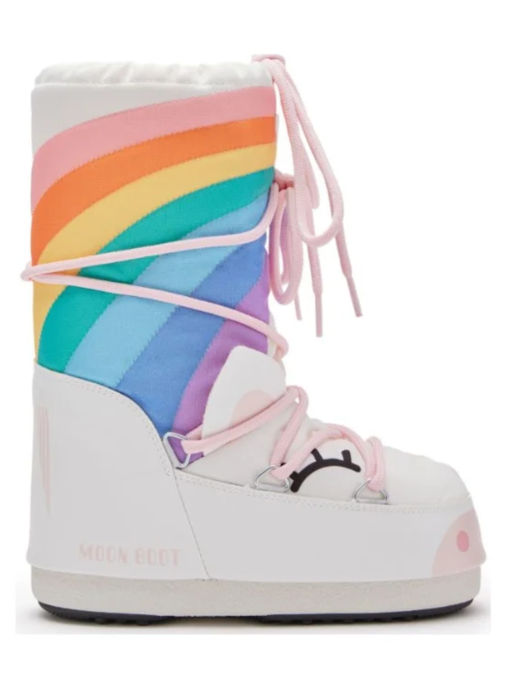 Stivali da neve Icon Unicorn per bambini Moon Boot Kids bianchi con design unicorno 80D3400270 AV20 MOON BOOT KIDS
