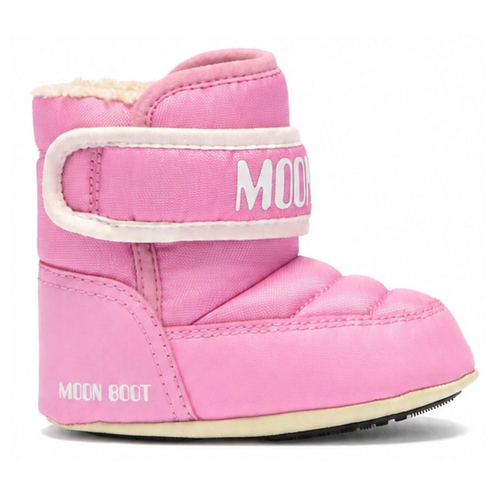 Stivale Crib per neonati Moon Boot Kids rosa con chiusura a strappo 80D3401050 J001 MOON BOOT KIDS