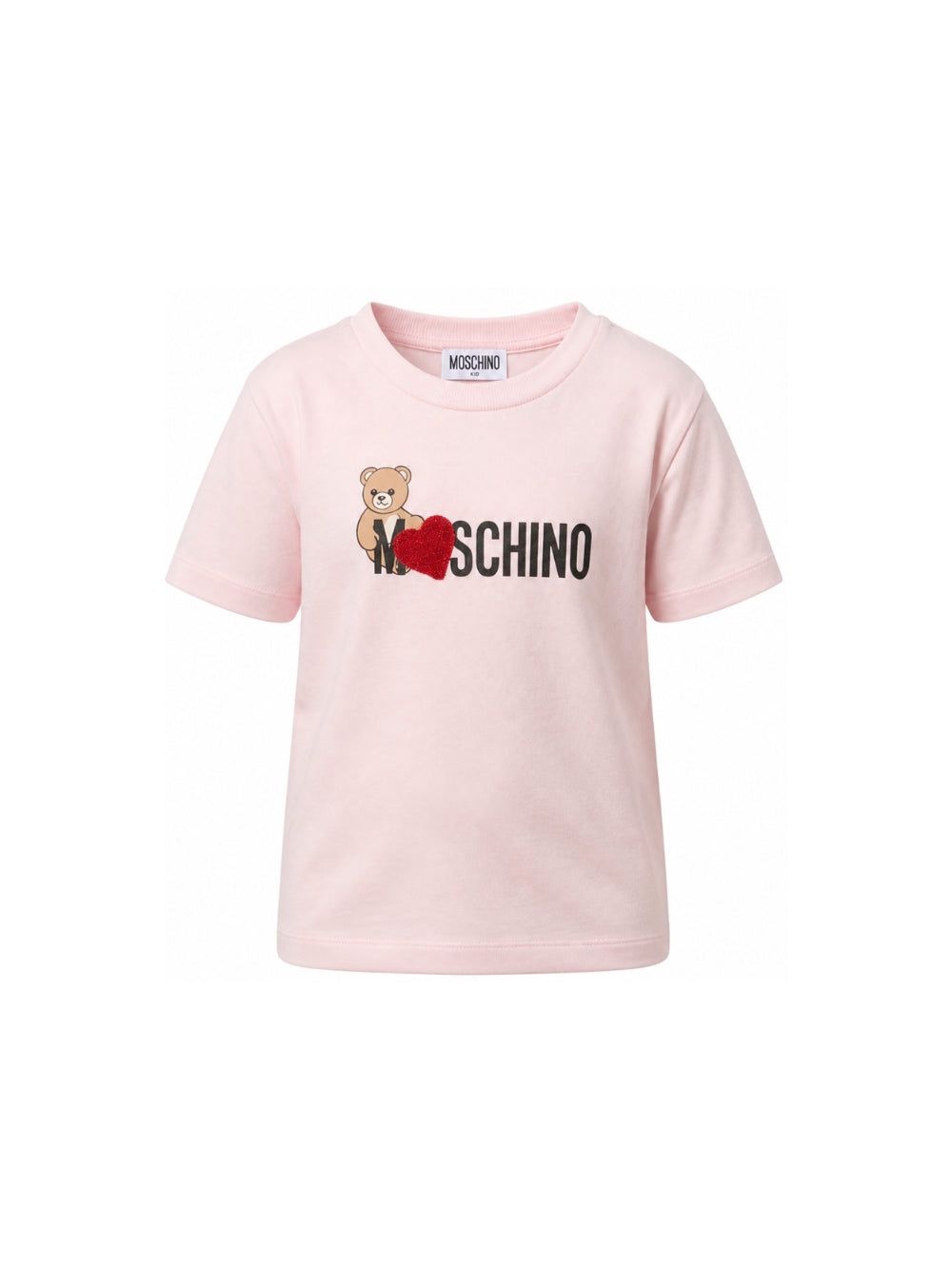 T-shirt per bambina Moschino Kids rosa con stampa Teddy sul davanti H1M060LBA11 50209 MOSCHINO KIDS