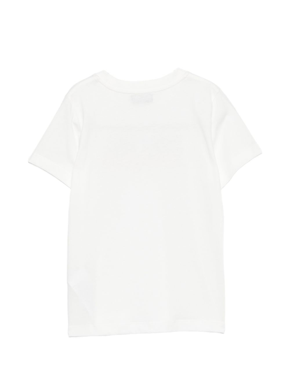 T-shirt per bambini Moschino Kids bianca con stampa grafica con logo H6M058LAA20 10063 MOSCHINO KIDS