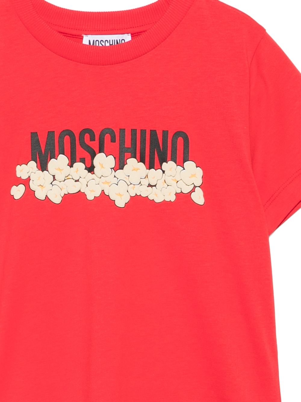 T-shirt per bambini Moschino Kids rossa con stampa grafica con logo H6M058LAA20 50109 MOSCHINO KIDS