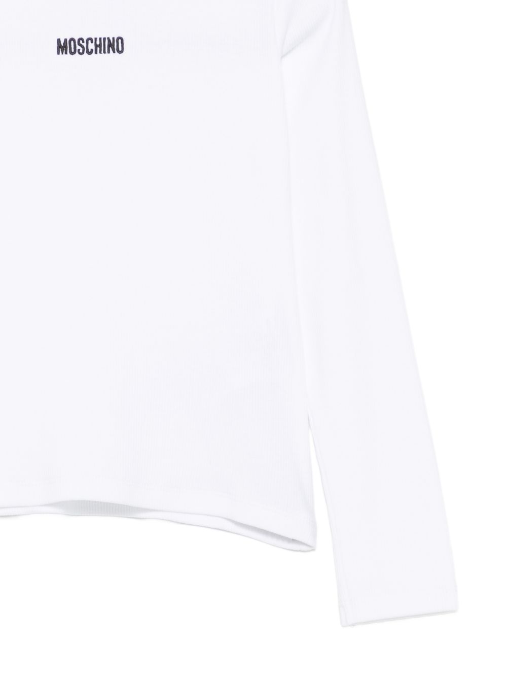 T-shirt per bambina Moschino Kids bianca con logo sul davanti HAO011LBA39 10101 MOSCHINO KIDS