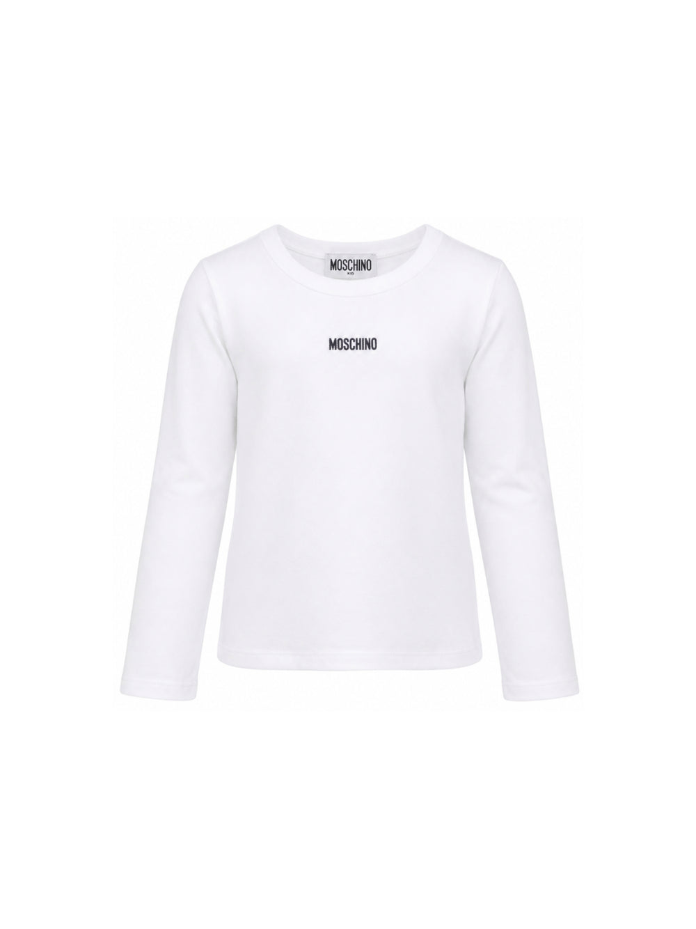 T-shirt per bambina Moschino Kids bianca con logo sul davanti HAO011LBA39 10101 MOSCHINO KIDS