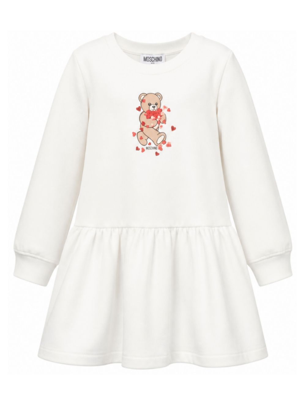 Abito per bambina Moschino Kids rosso con dettaglio Teddy Bear HAV0H7LDA63 10063 MOSCHINO KIDS