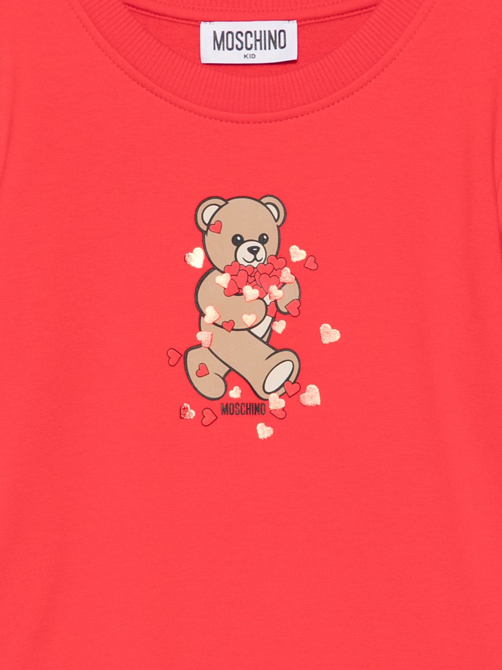 Abito per bambina Moschino Kids rosso con dettaglio Teddy Bear HAV0H7LDA63 50109 MOSCHINO KIDS