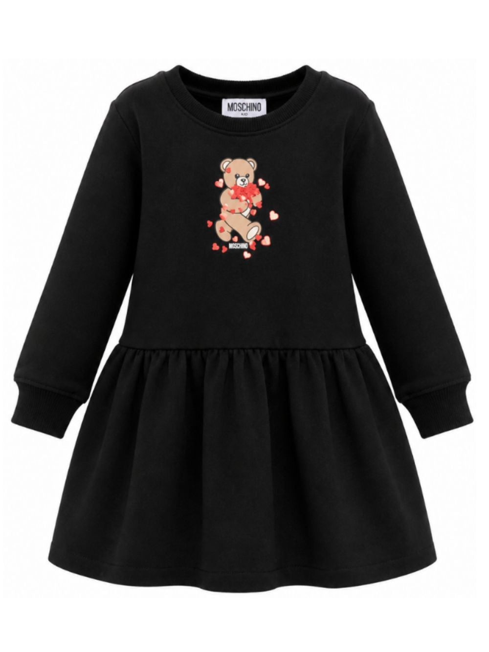 Abito per bambina Moschino Kids nero con dettaglio Teddy Bear HAV0H7LDA63 60100 MOSCHINO KIDS