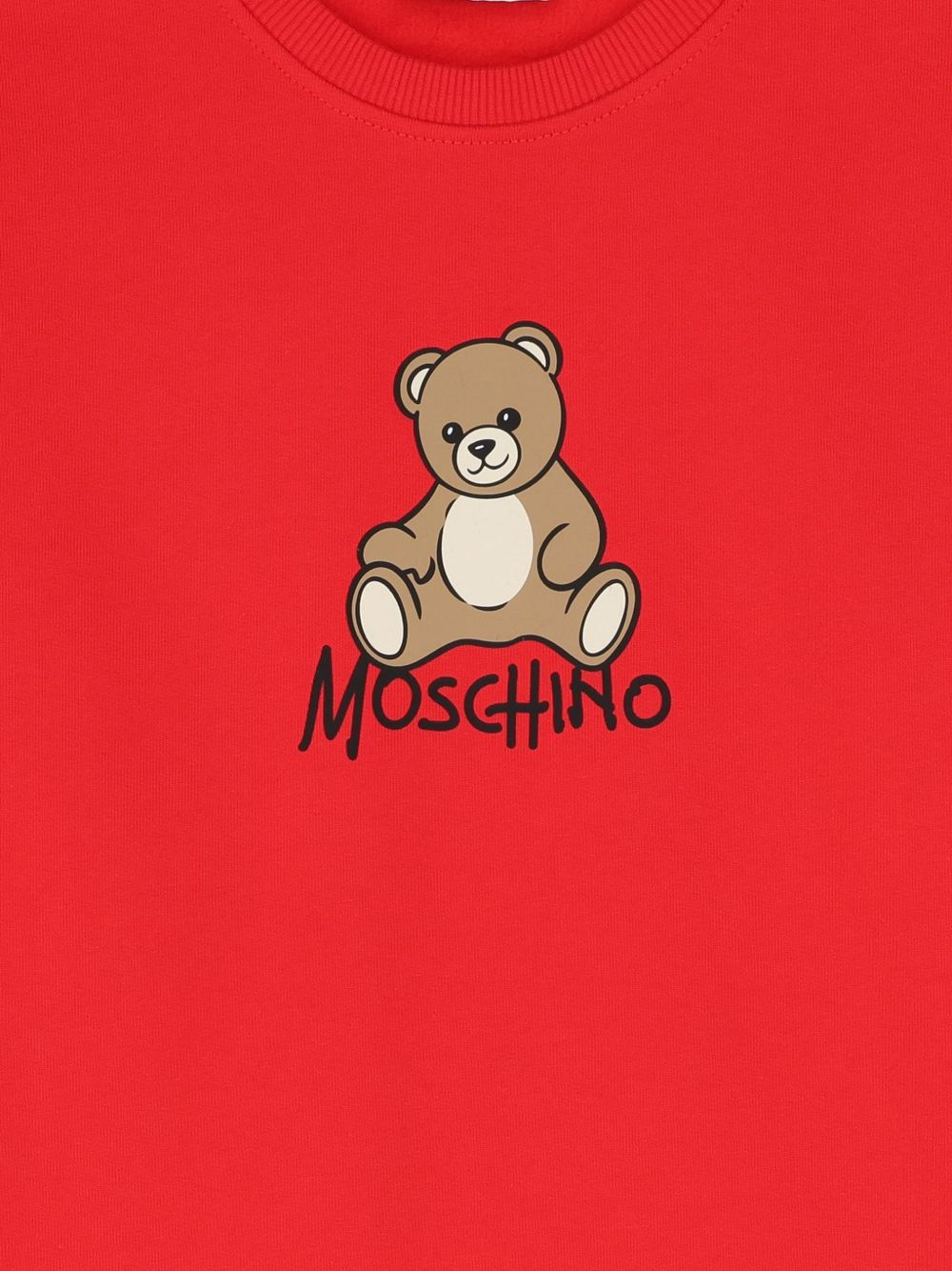 Abito per bambina Moschino Kids rosso con stampa orsetto sul davanti HBV0GYLCA94 50109 MOSCHINO KIDS