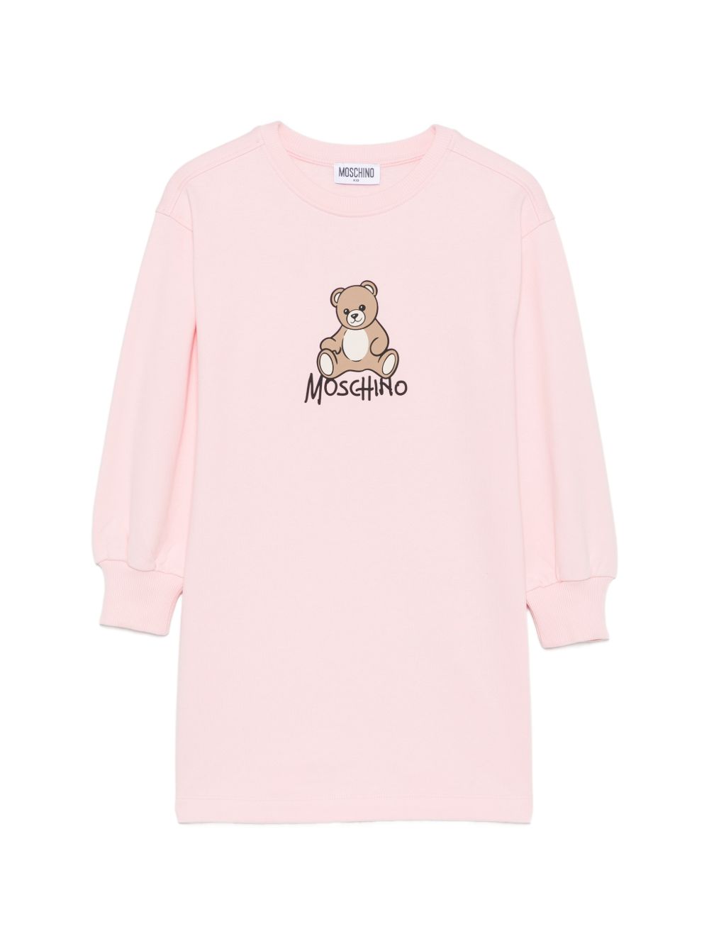 Abito per bambina Moschino Kids rosa con stampa Teddy sul davanti HBV0GYLCA94 50209 MOSCHINO KIDS