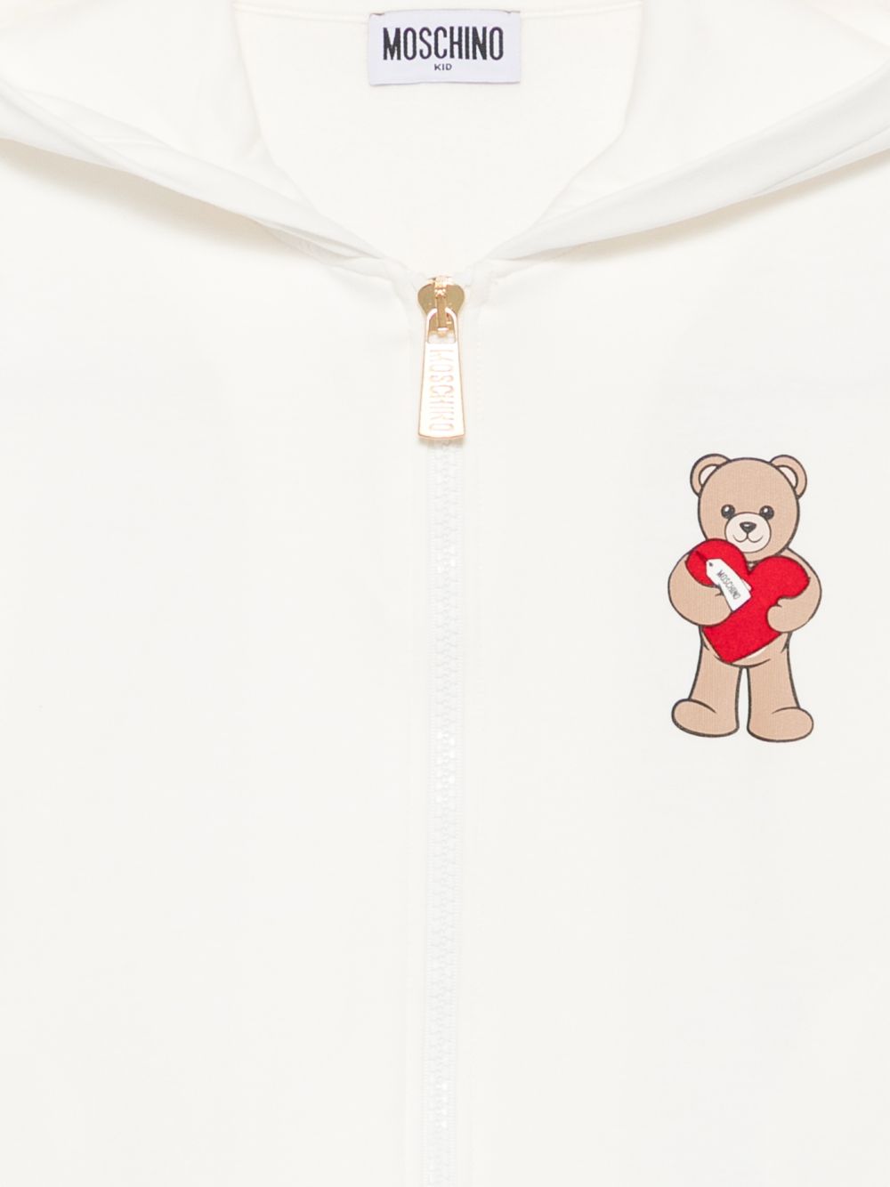Felpa per bambina Moschino Kids bianca con dettaglio Teddy Bear HDF06TLDA63 10063 MOSCHINO KIDS