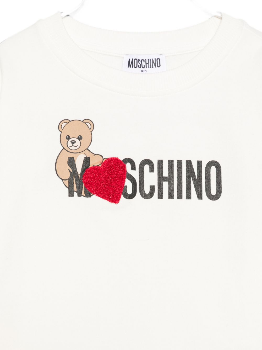 Felpa per bambina Moschino kids bianca con stampa logo sul davanti HDF06ULDA18 10063 MOSCHINO KIDS