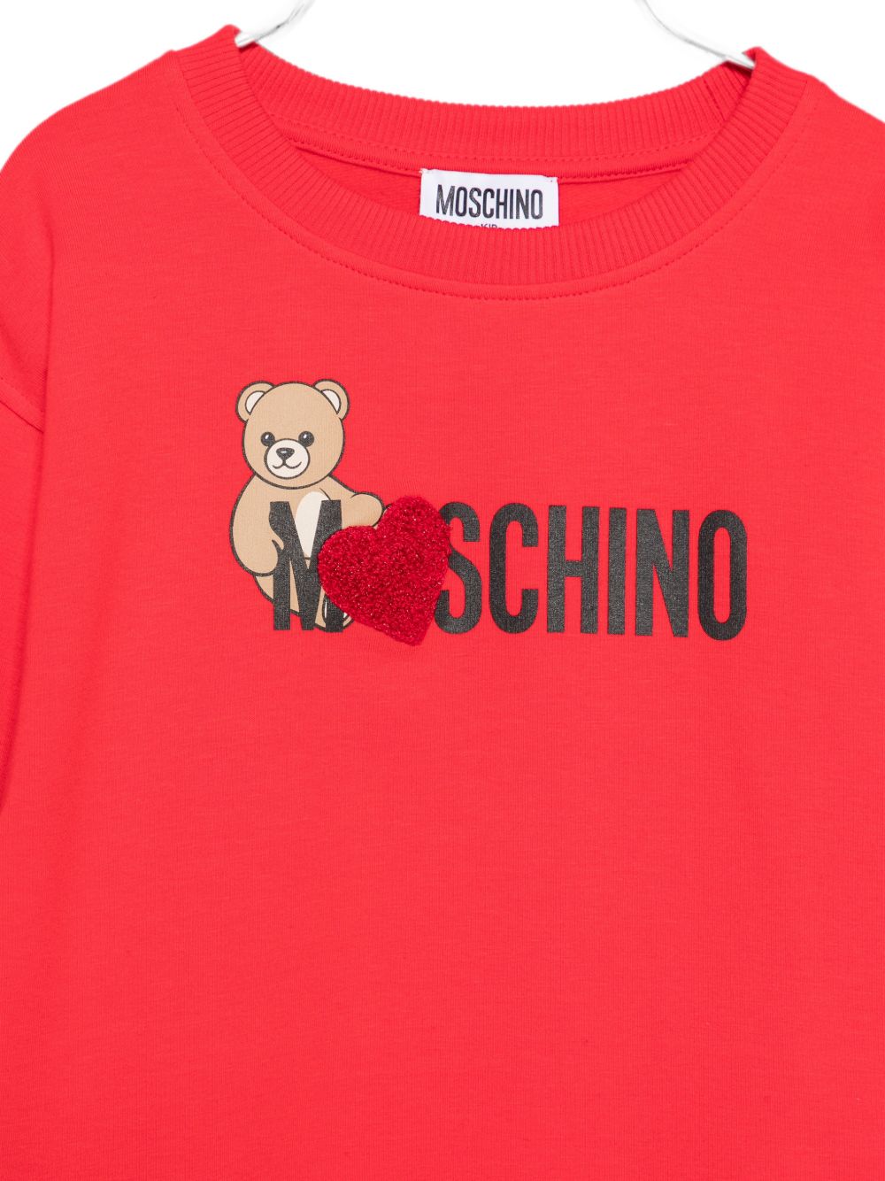 Felpa per bambina Moschino Kids rossa con stampa logo sul davanti HDF06ULDA18 50109 MOSCHINO KIDS