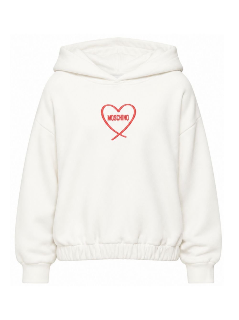 Felpa per bambina Moschino Kids bianca con stampa cuore con logo HDF06ZLDA63 10063 MOSCHINO KIDS