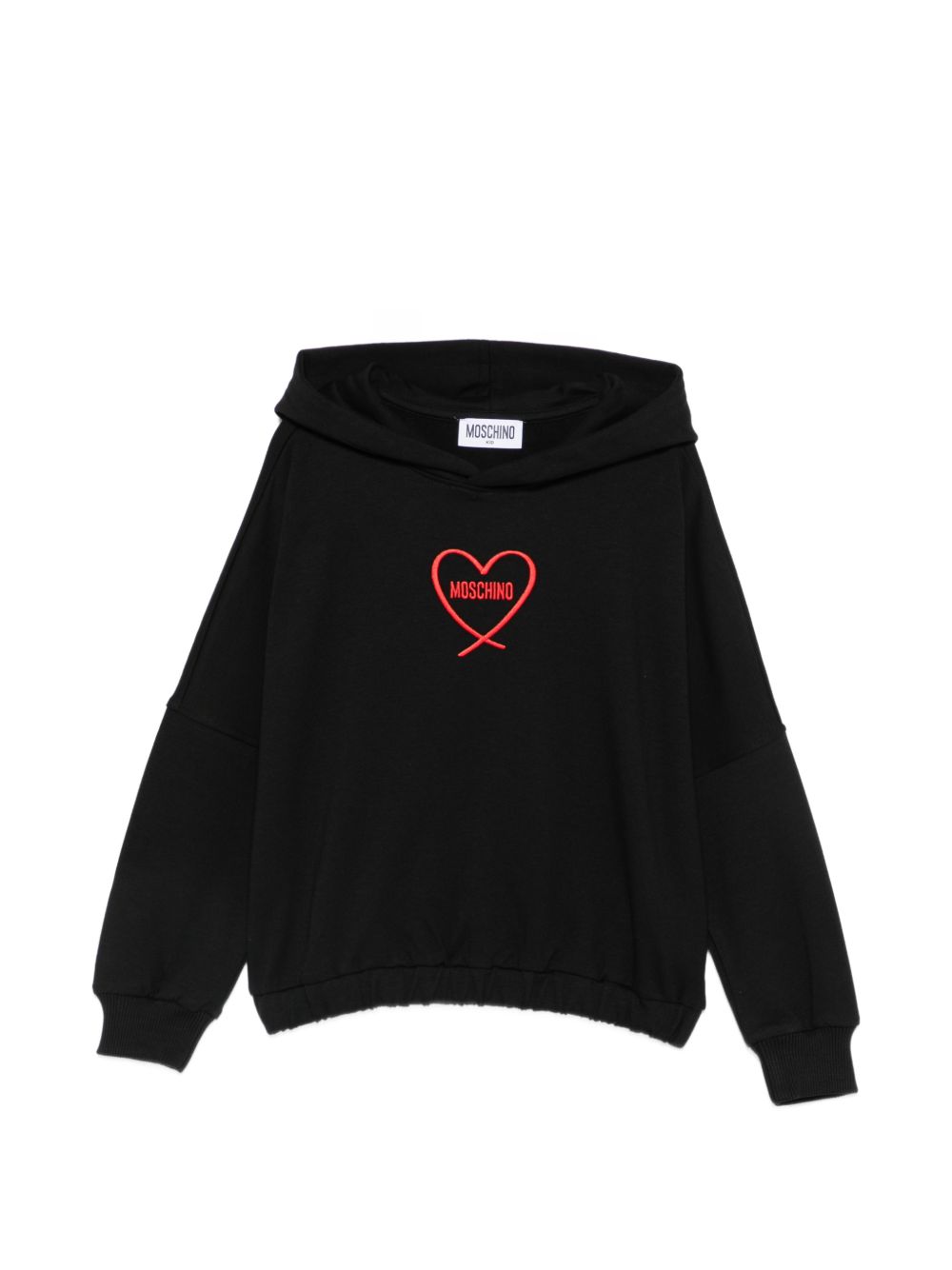 Felpa per bambina Moschino Kids nera con stampa cuore con logo HDF06ZLDA63 60100 MOSCHINO KIDS