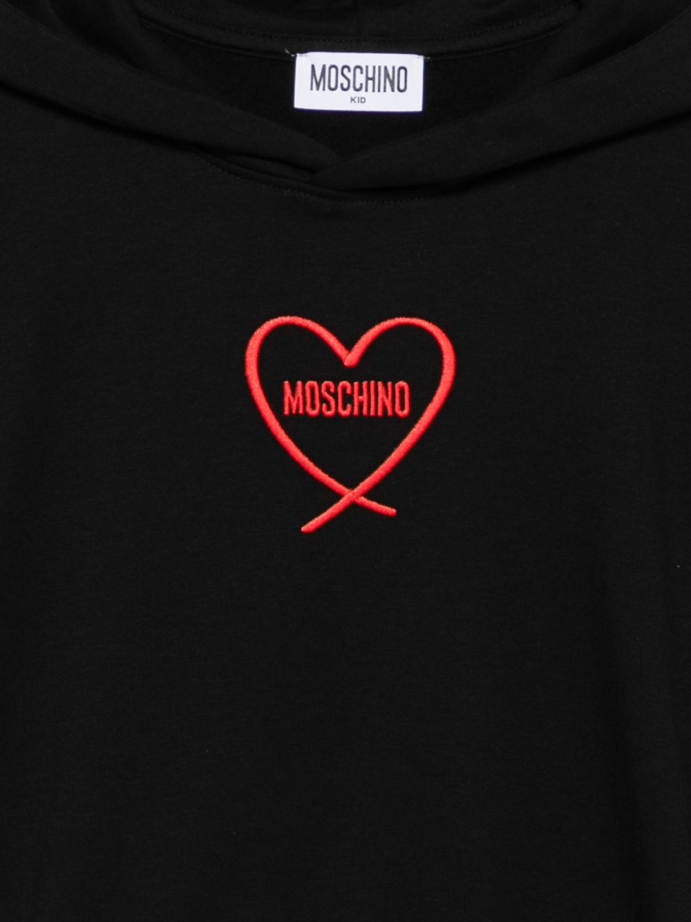 Felpa per bambina Moschino Kids nera con stampa cuore con logo HDF06ZLDA63 60100 MOSCHINO KIDS