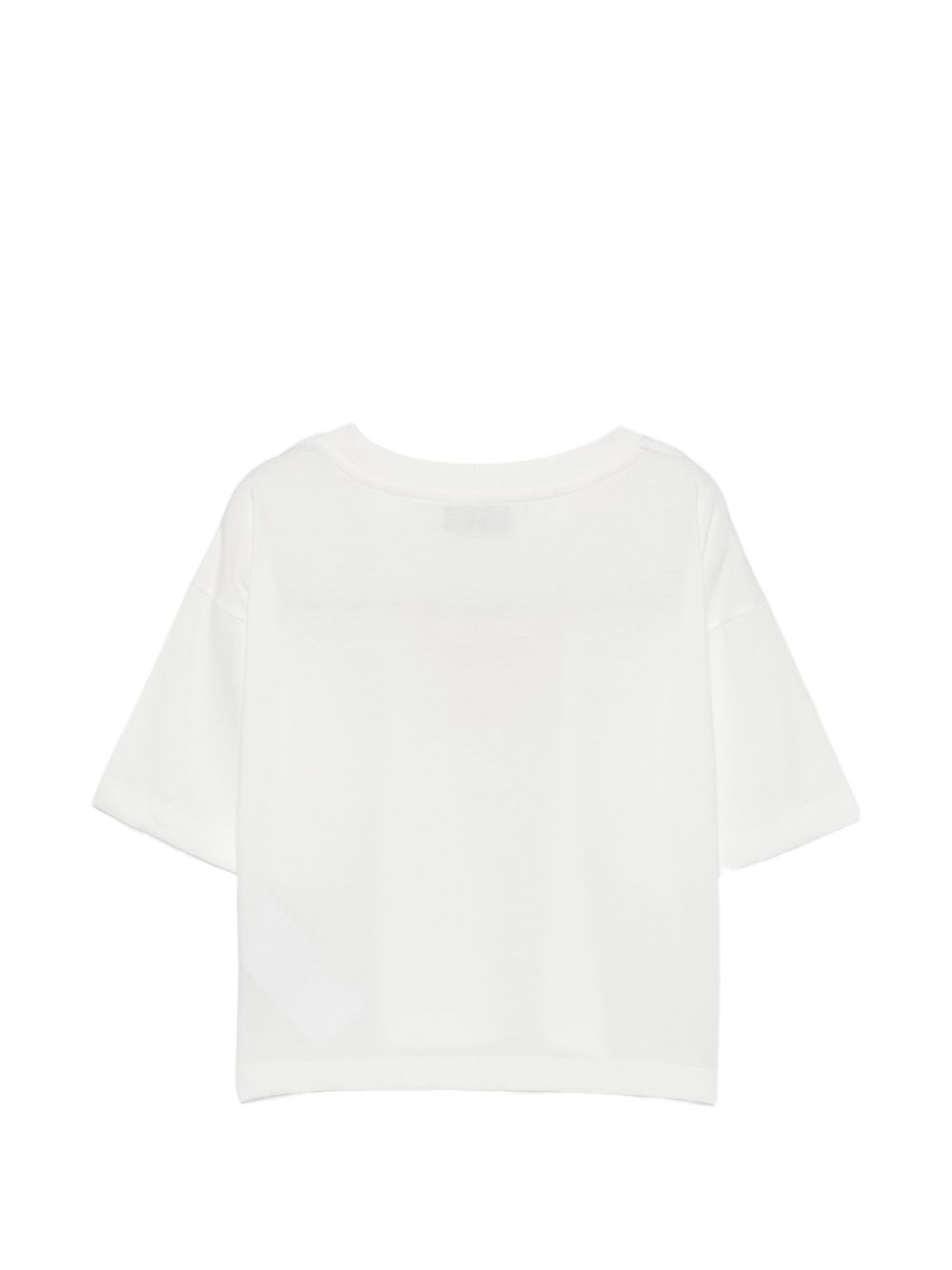 T-shirt per bambina Moschino Kids bianca con stampa cuore con logo HDM078LAA10 10063 MOSCHINO KIDS