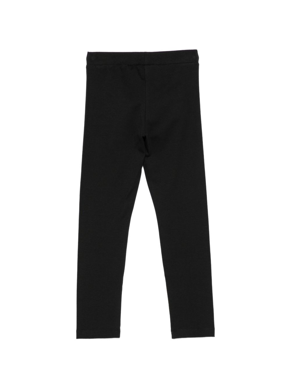 Pantaloni per bambina Moschino Kids neri con stampa cuore con logo HDP07CLBA11 60100 MOSCHINO KIDS
